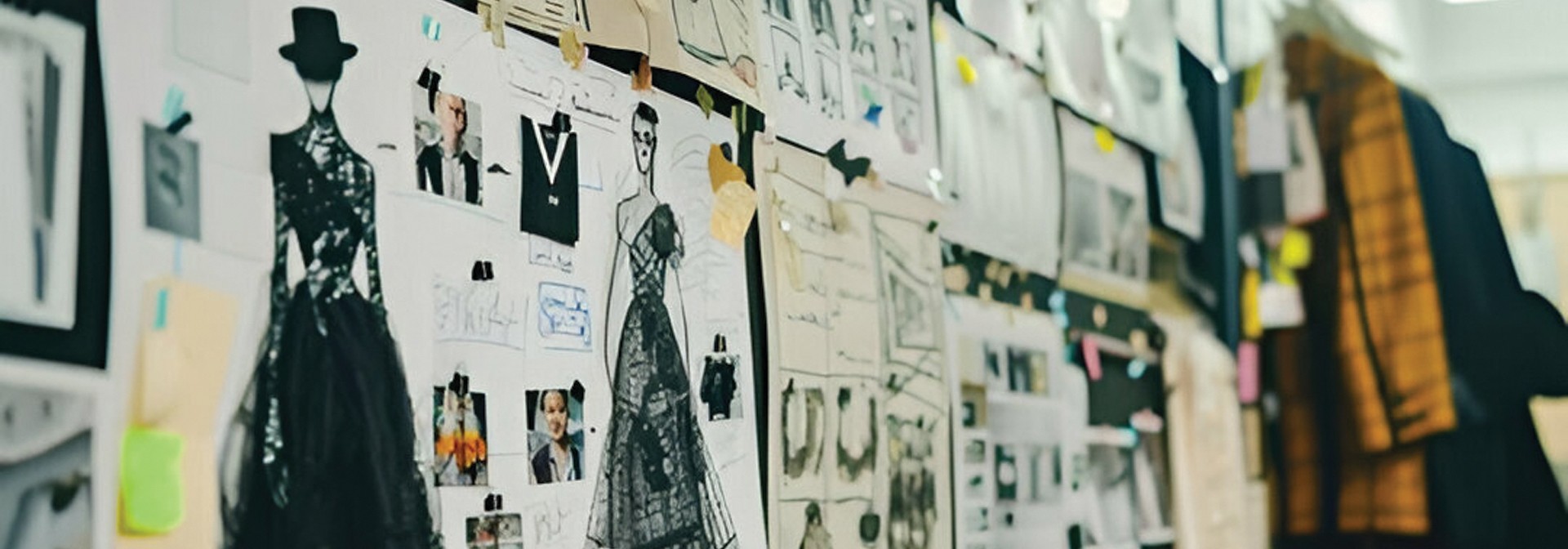 Fashion designer reviewing sketches